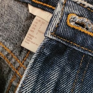 Denim skirt with slit